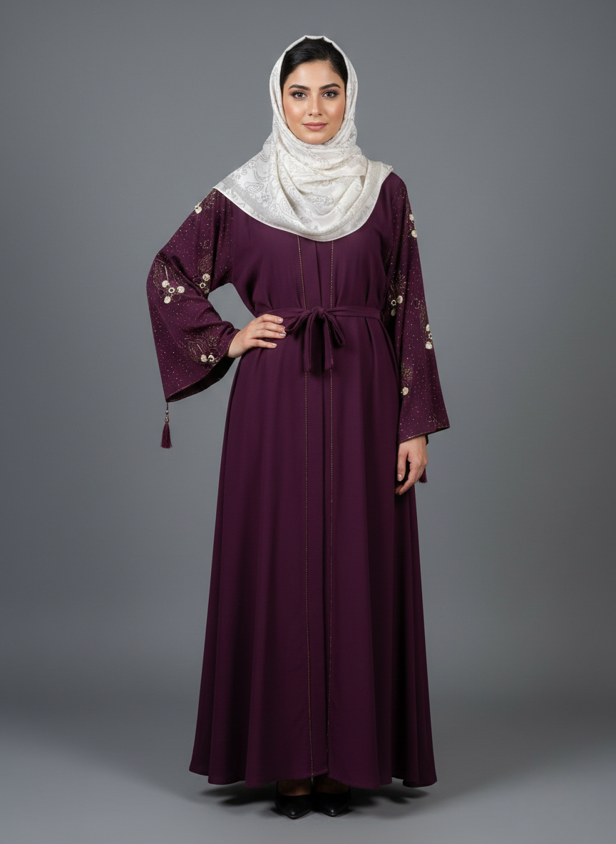 Stone Work Abaya