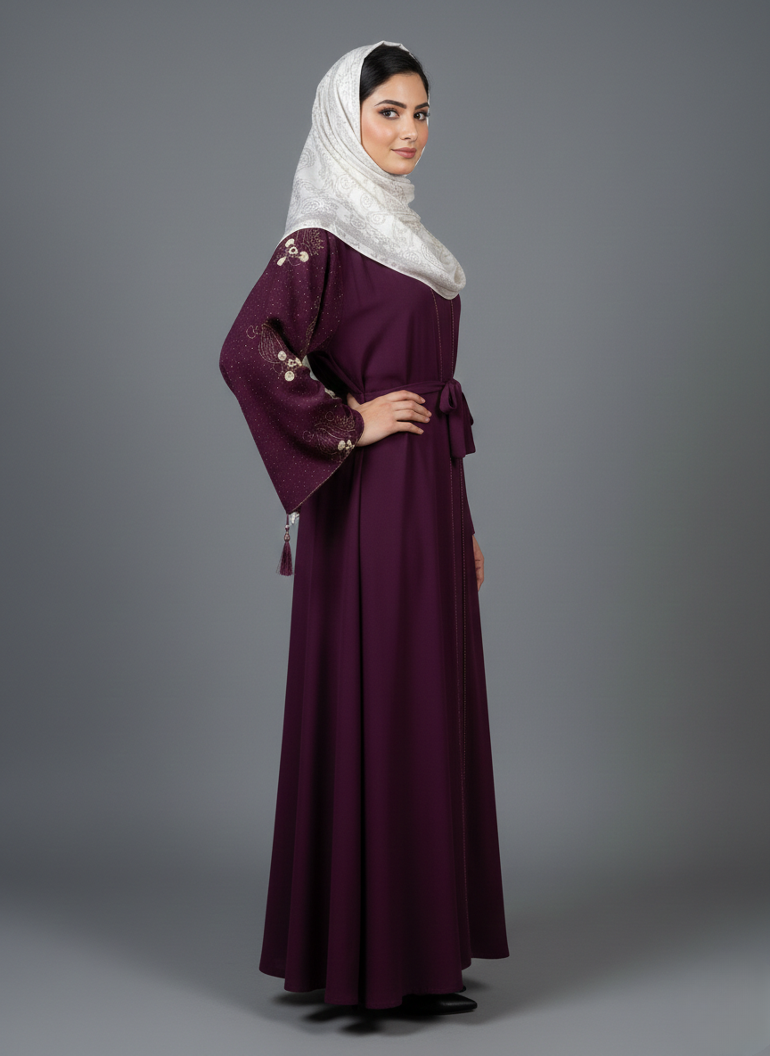 Stone Work Abaya