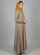 Front open lightweight georgette abaya with wide flayer