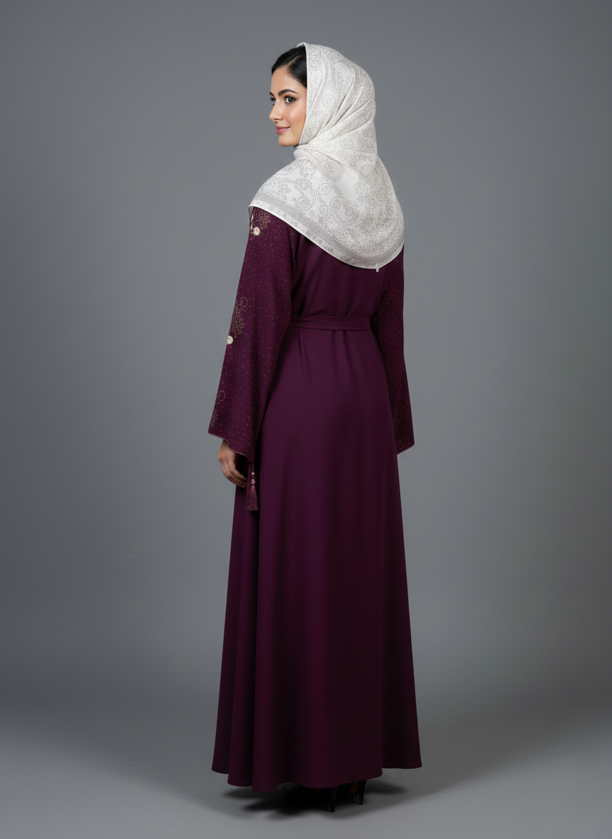 Stone Work Abaya