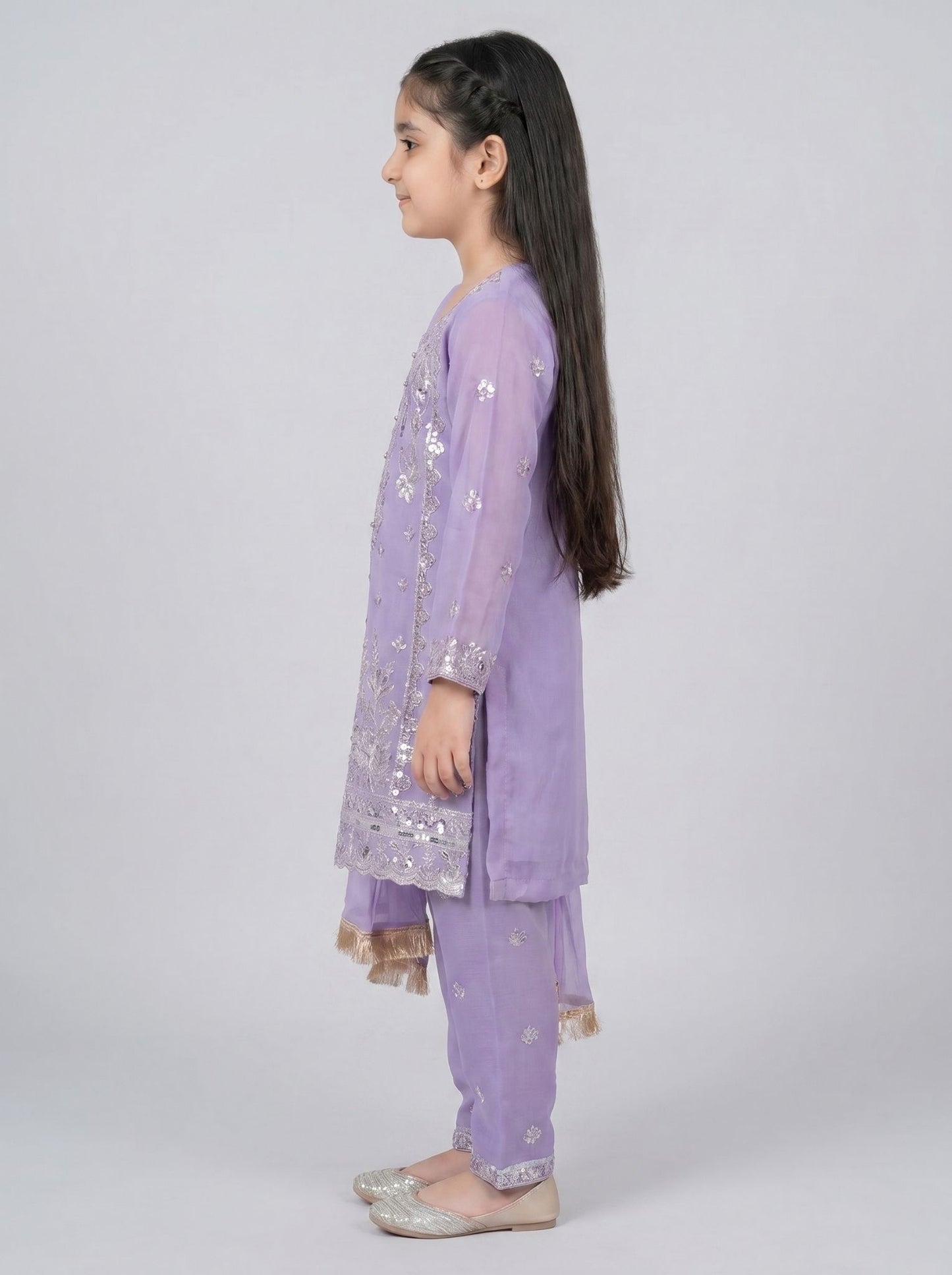 3 pc kids dress in chiffon fabric