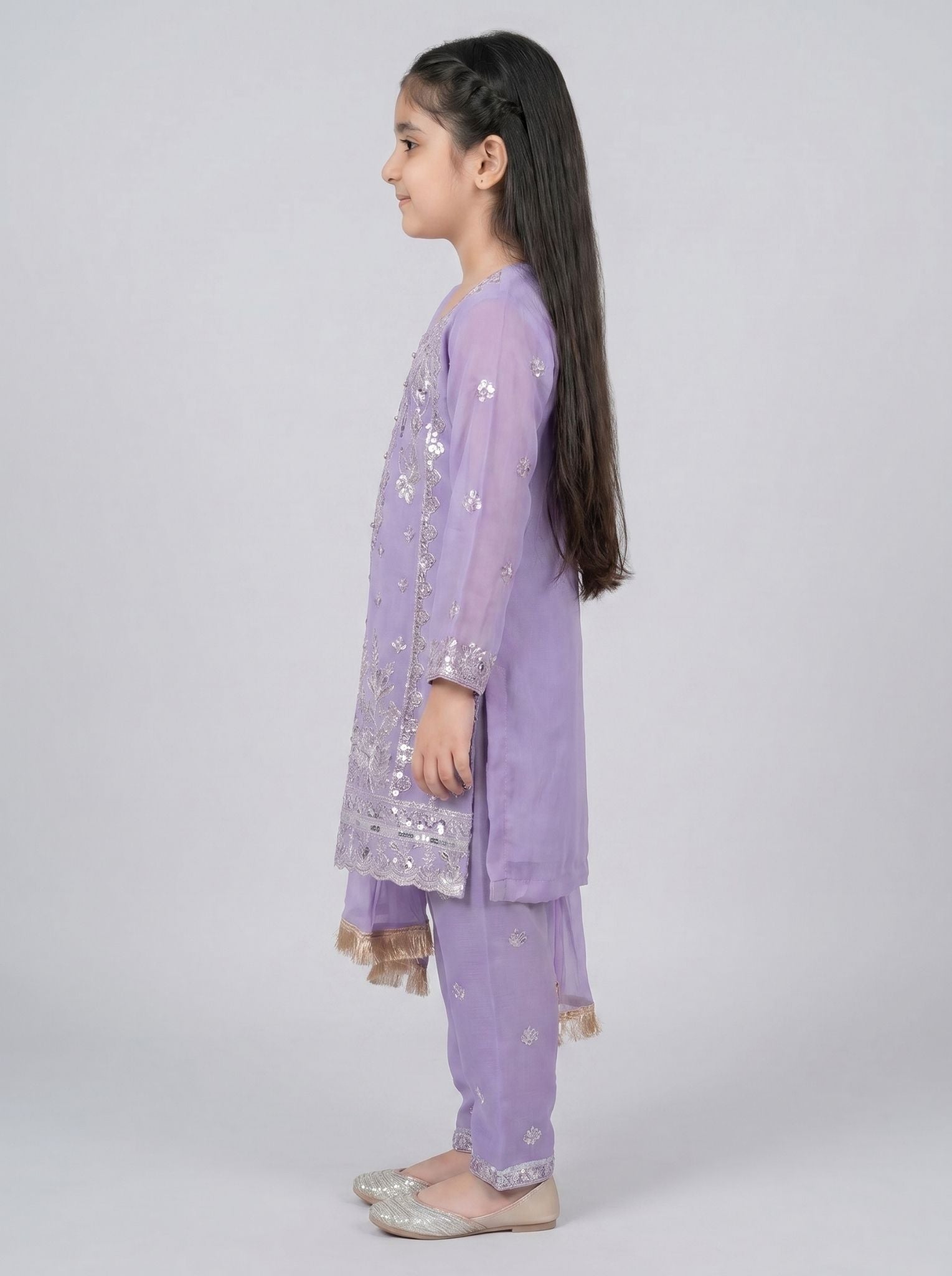 3 pc kids dress in chiffon fabric