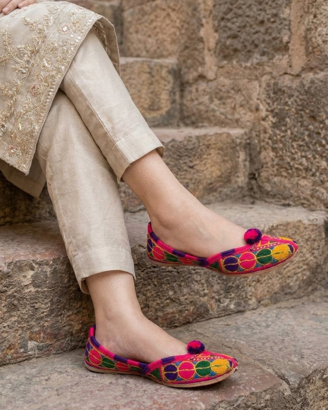 Thread woven Khussa