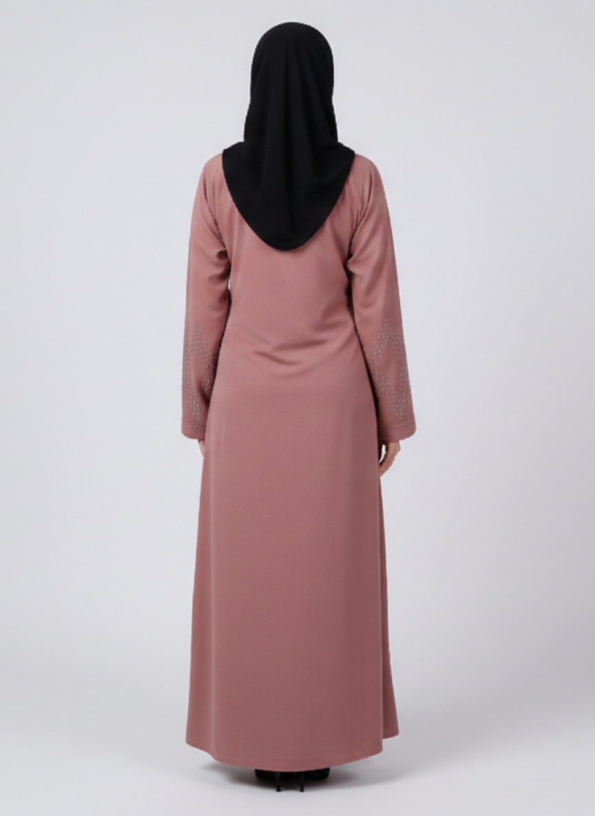 Nida fabric Abaya with Stone Work