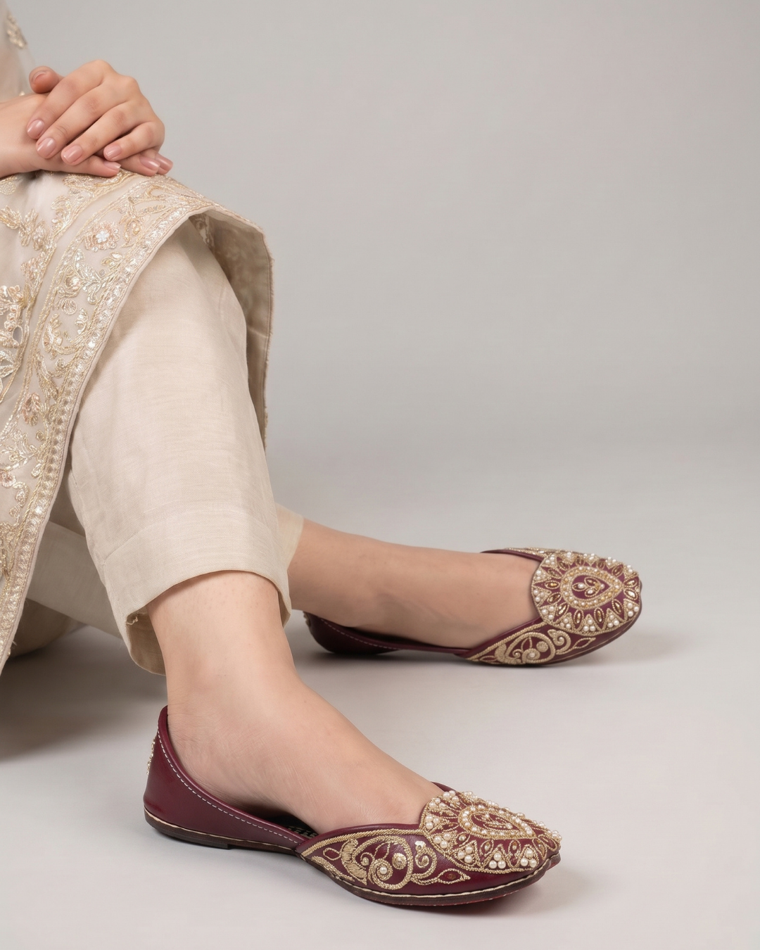 Leather Embroidered Khussa