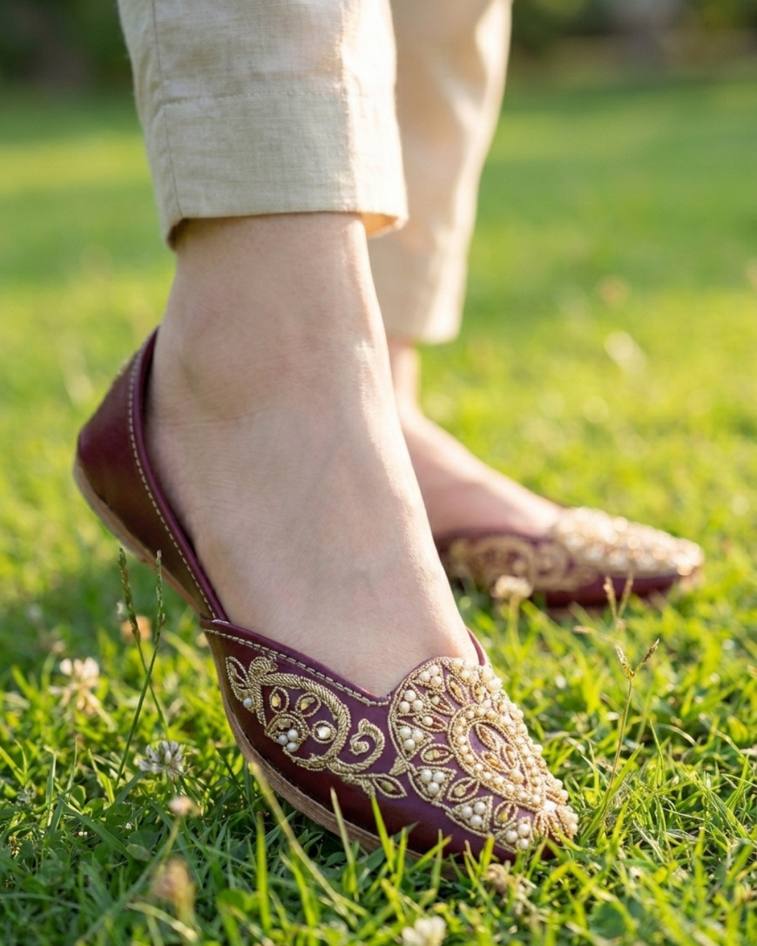 Leather Embroidered Khussa