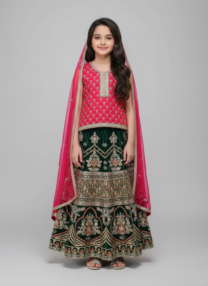 3 pc chiffon Lehnga