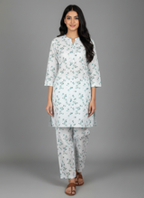 2 PC Printed Linen Dress