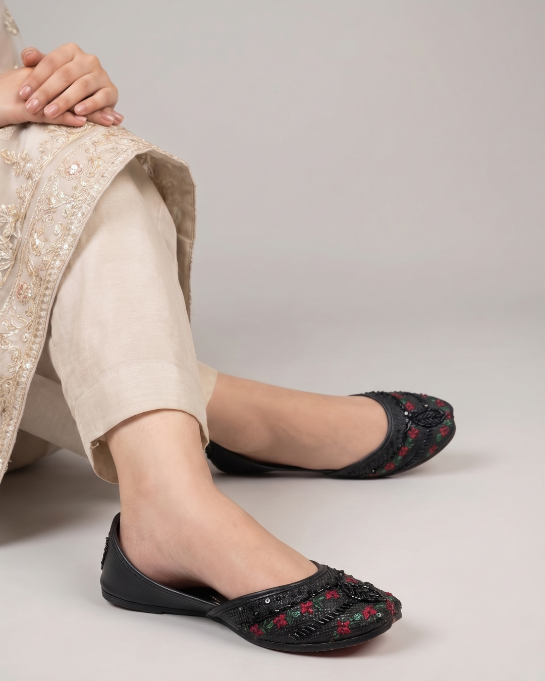 Embroidered and sitara work Khussa