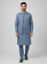 3 pc wash and wear Kurta Trouser with waist coat