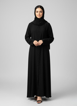 Front open plain abaya