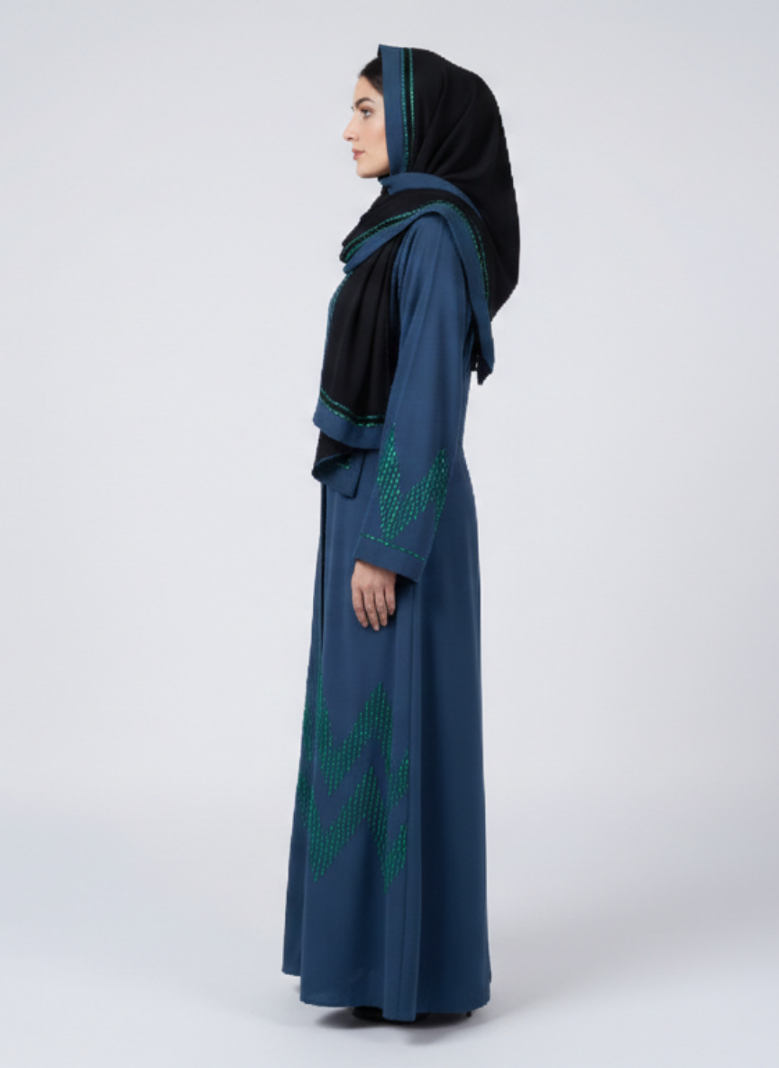 Nida fabric Abaya with Stone Work