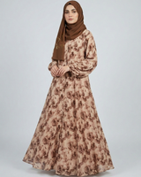 Front Closed Floral Abaya