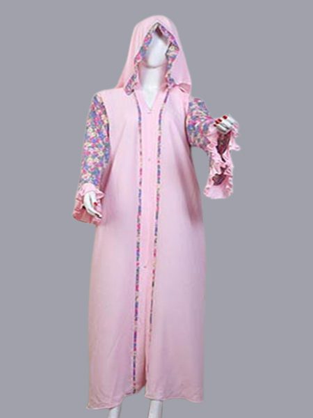 Printed Abaya Straight Pink