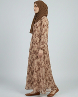 Front Closed Floral Abaya