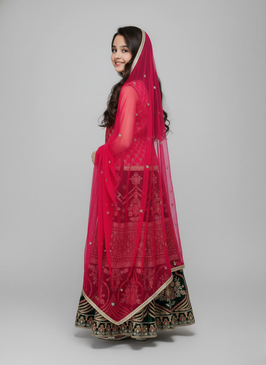 3 pc chiffon Lehnga