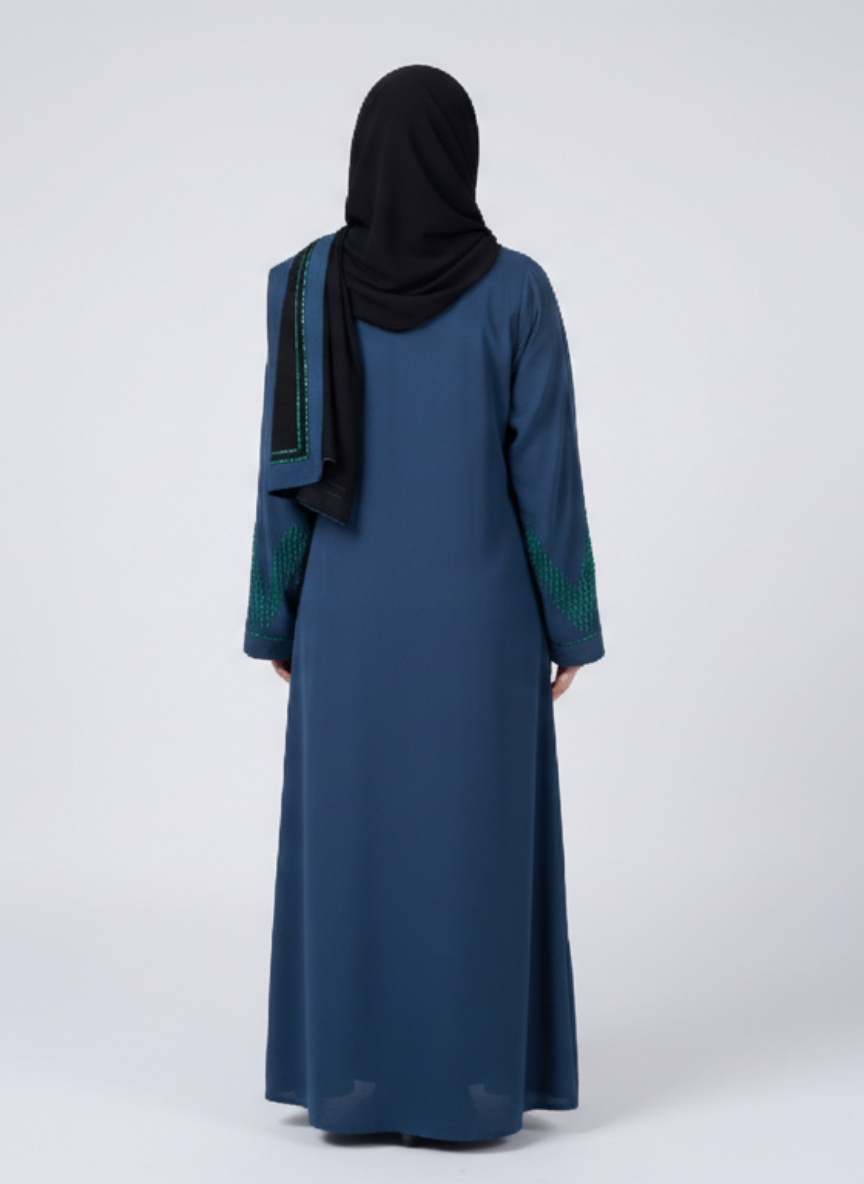Nida fabric Abaya with Stone Work