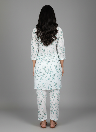 2 PC Printed Linen Dress