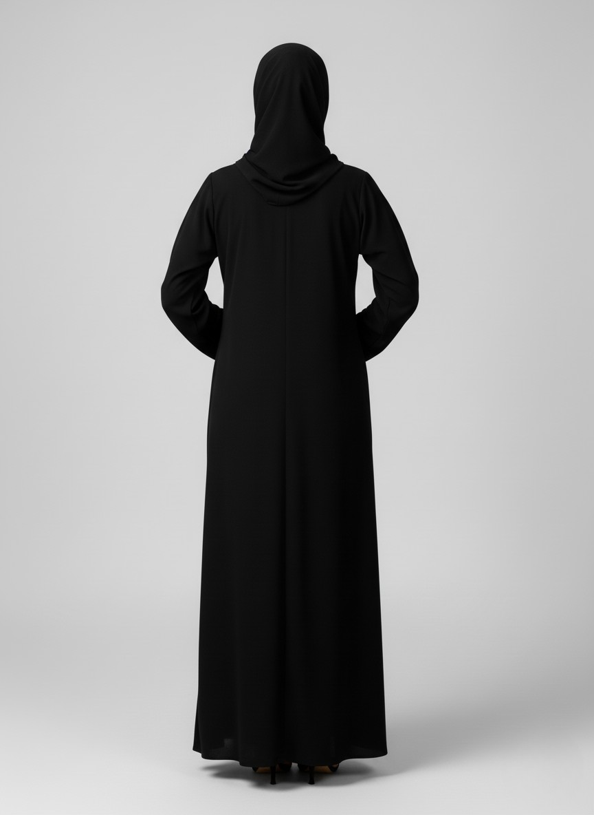 Front open plain abaya