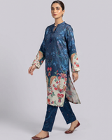 Premium 2 Piece Self Print Silk Dress