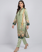 Luxury 2 Piece Self Print Silk Long Shirt & Trouser Set