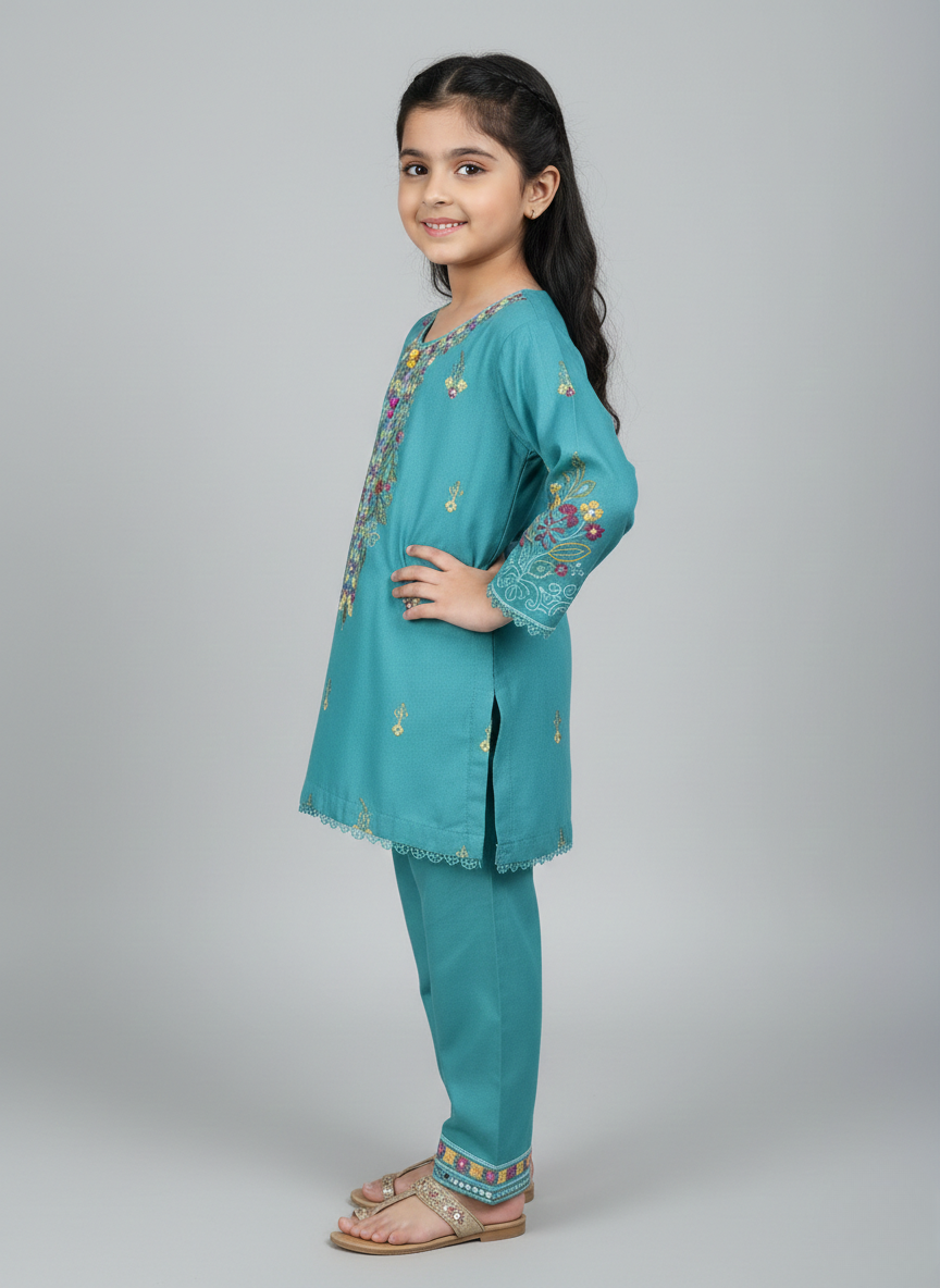 2 pcs Girls Dhanak Dress