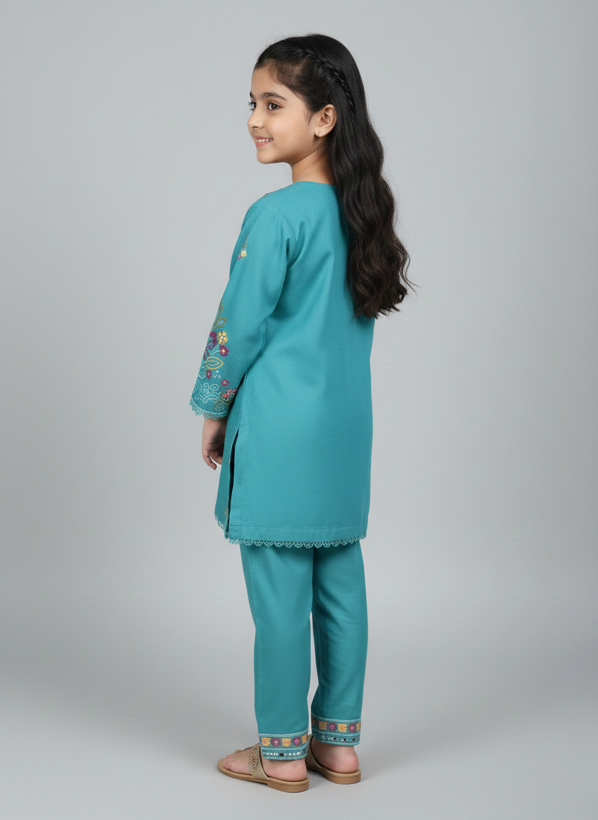 2 pcs Girls Dhanak Dress