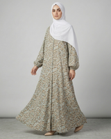 Front Closed Floral Abaya