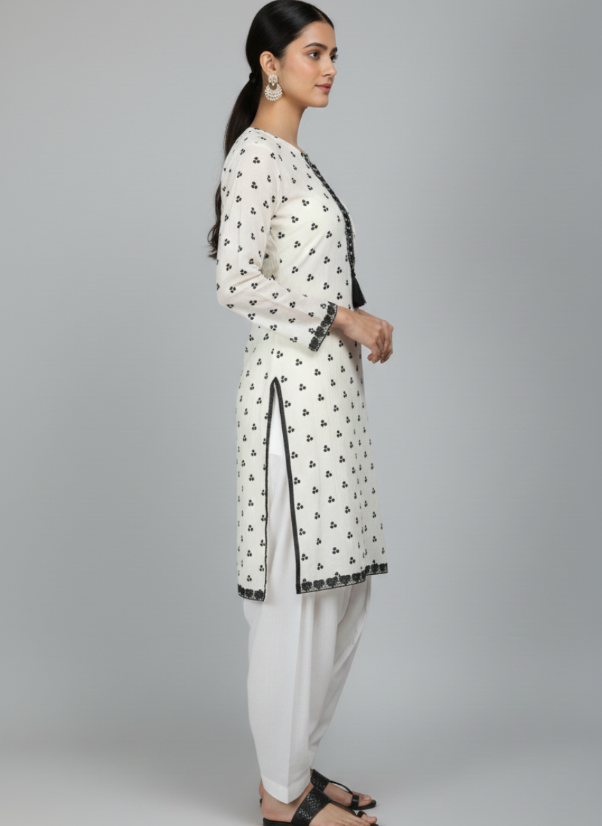 3 pcs cotton dress with Farshi shalwar