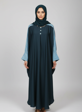 Plain Butterfly Abaya with Stripes on shoulders