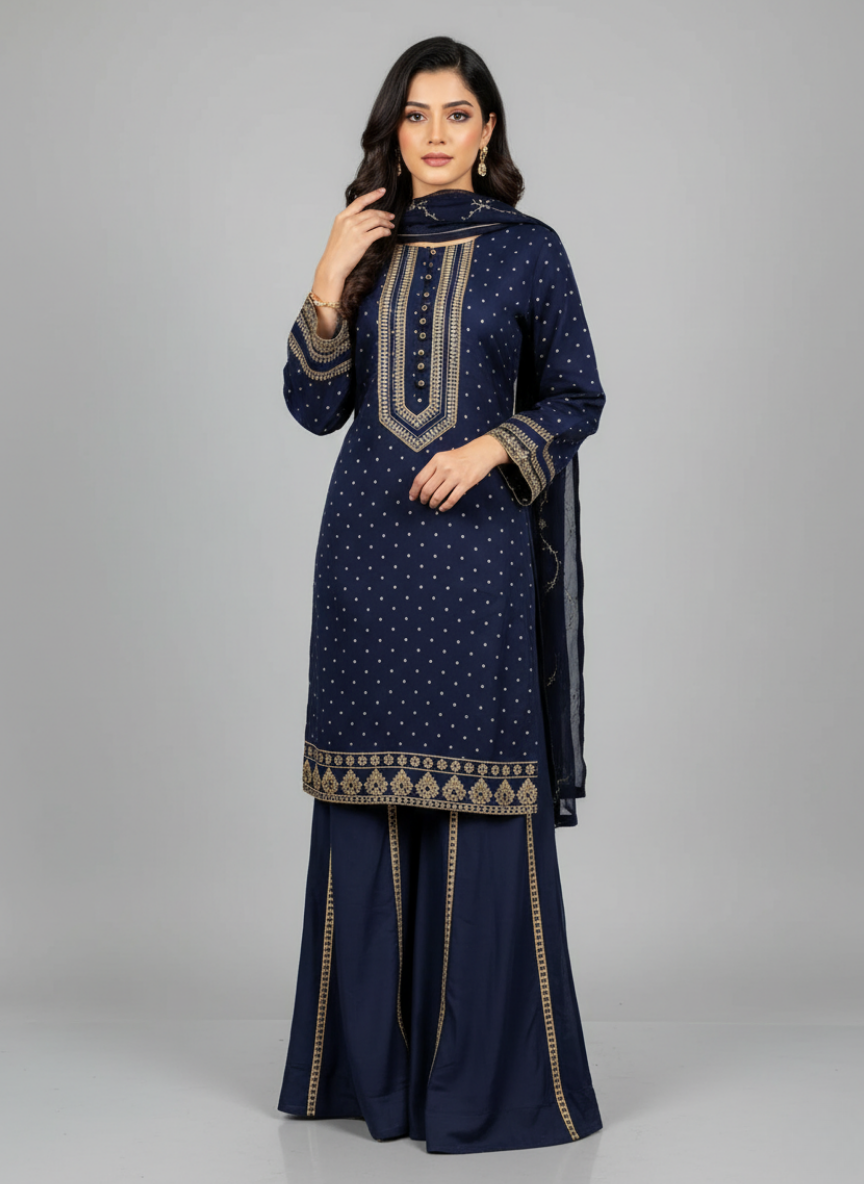 3pc Embroidered Chiffon suit pakistani party wear