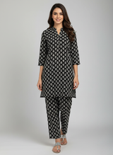2 PC Printed Linen Dress