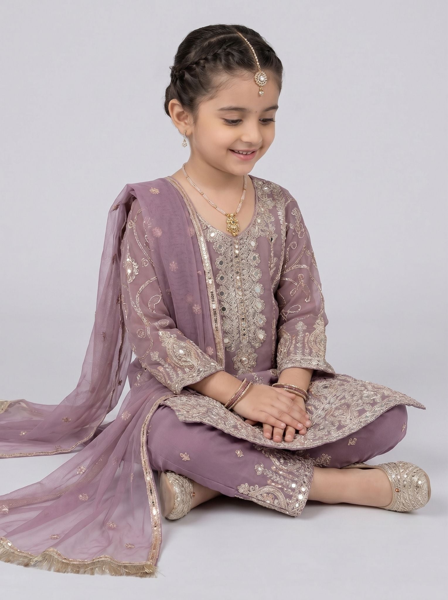 3 pc cotton net dress