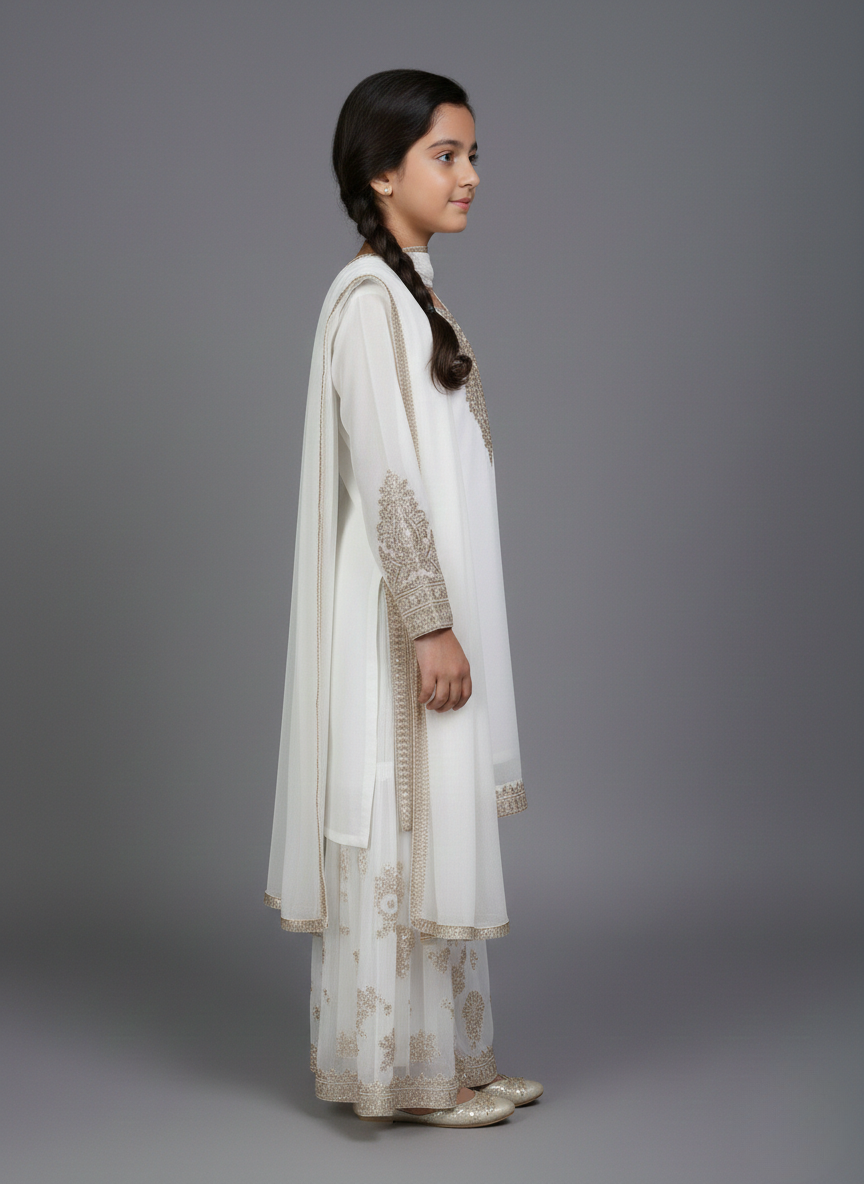 3 pcs Girls Party Wear Gharara