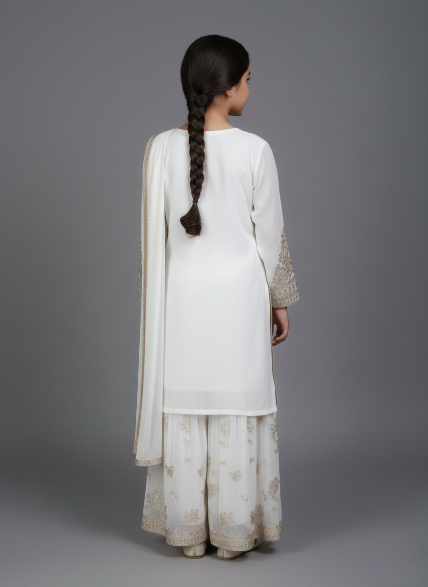 3 pcs Girls Party Wear Gharara