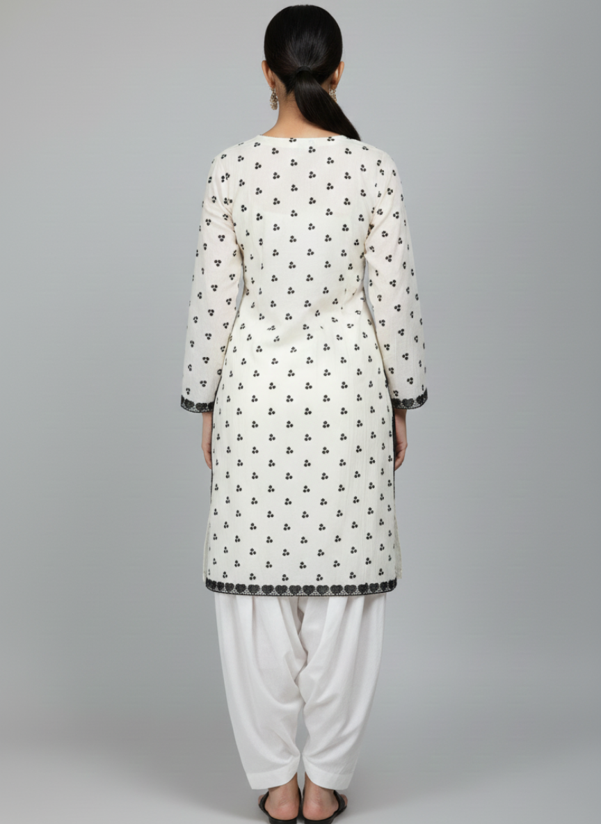 3 pcs cotton dress with Farshi shalwar