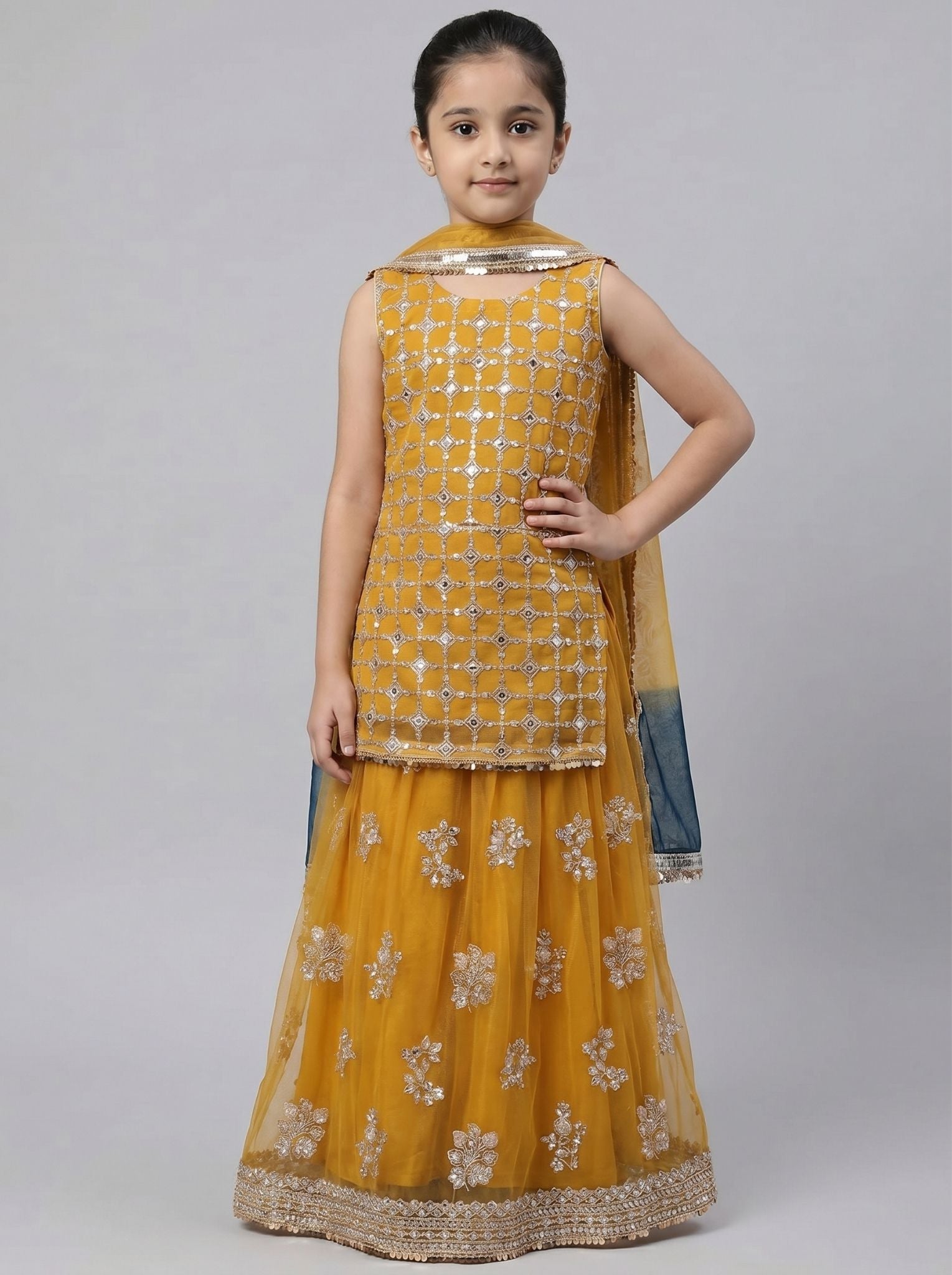 3 pc cotton net Sharara