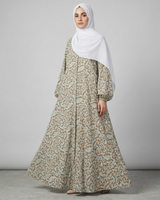Front Closed Floral Abaya