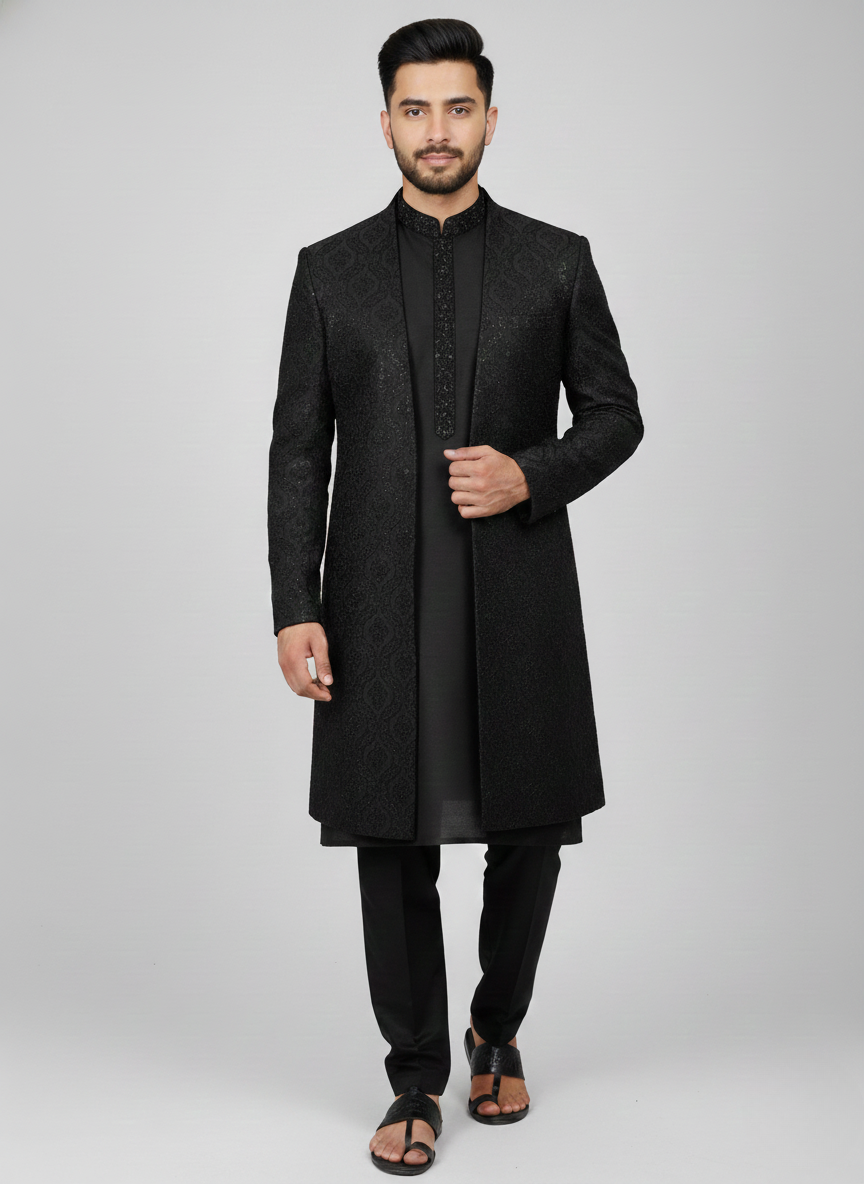 3 pc long coat Sherwani style fancy Kurta with trouser