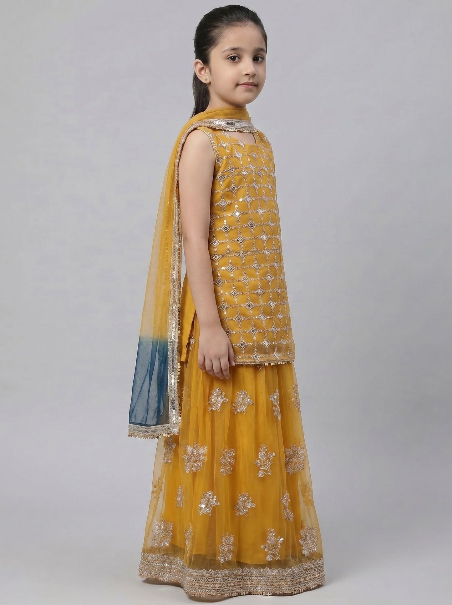 3 pc cotton net Sharara