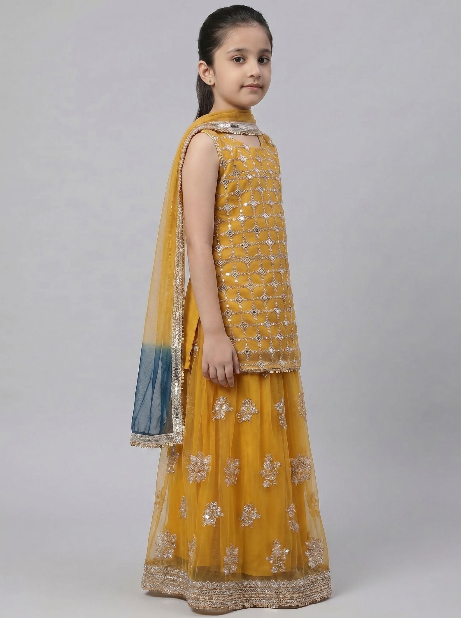 3 pc cotton net Sharara