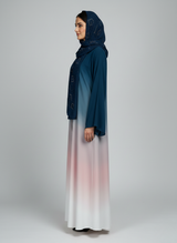 Multi-tone Abaya with Scarf