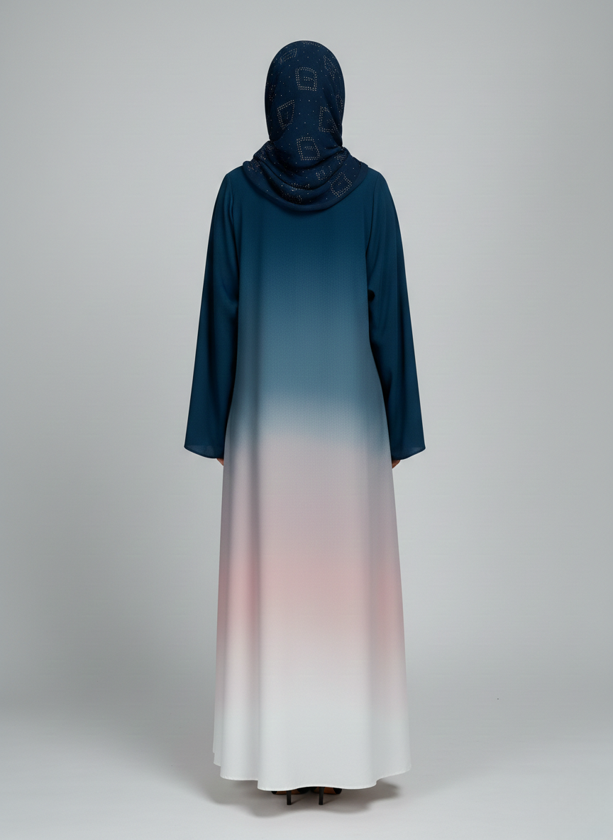 Multi-tone Abaya with Scarf