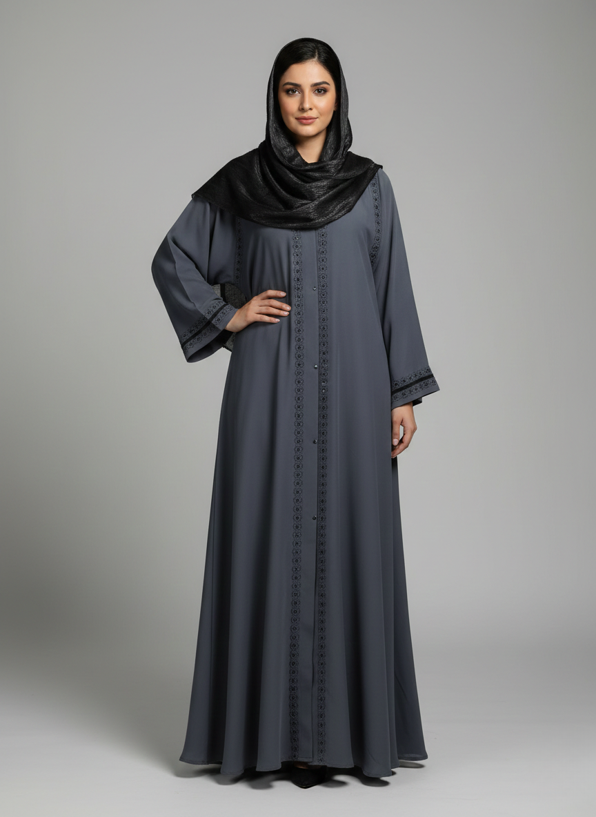 Stone Work Abaya
