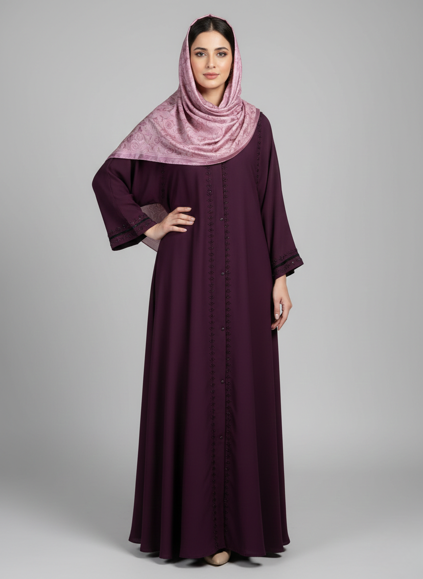 Stone Work Abaya