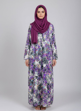 Printed georgette Straight Abaya with Scarf