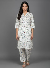 2 PC Printed Linen Dress