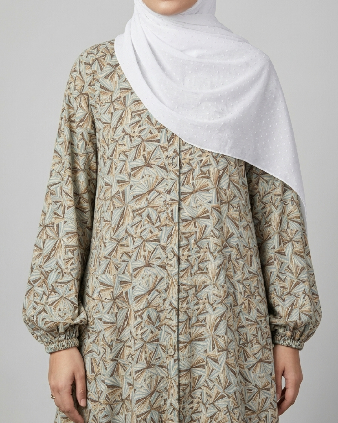 Front Closed Floral Abaya