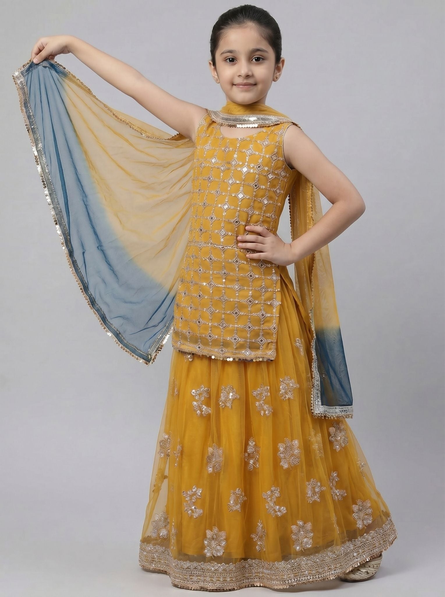 3 pc cotton net Sharara
