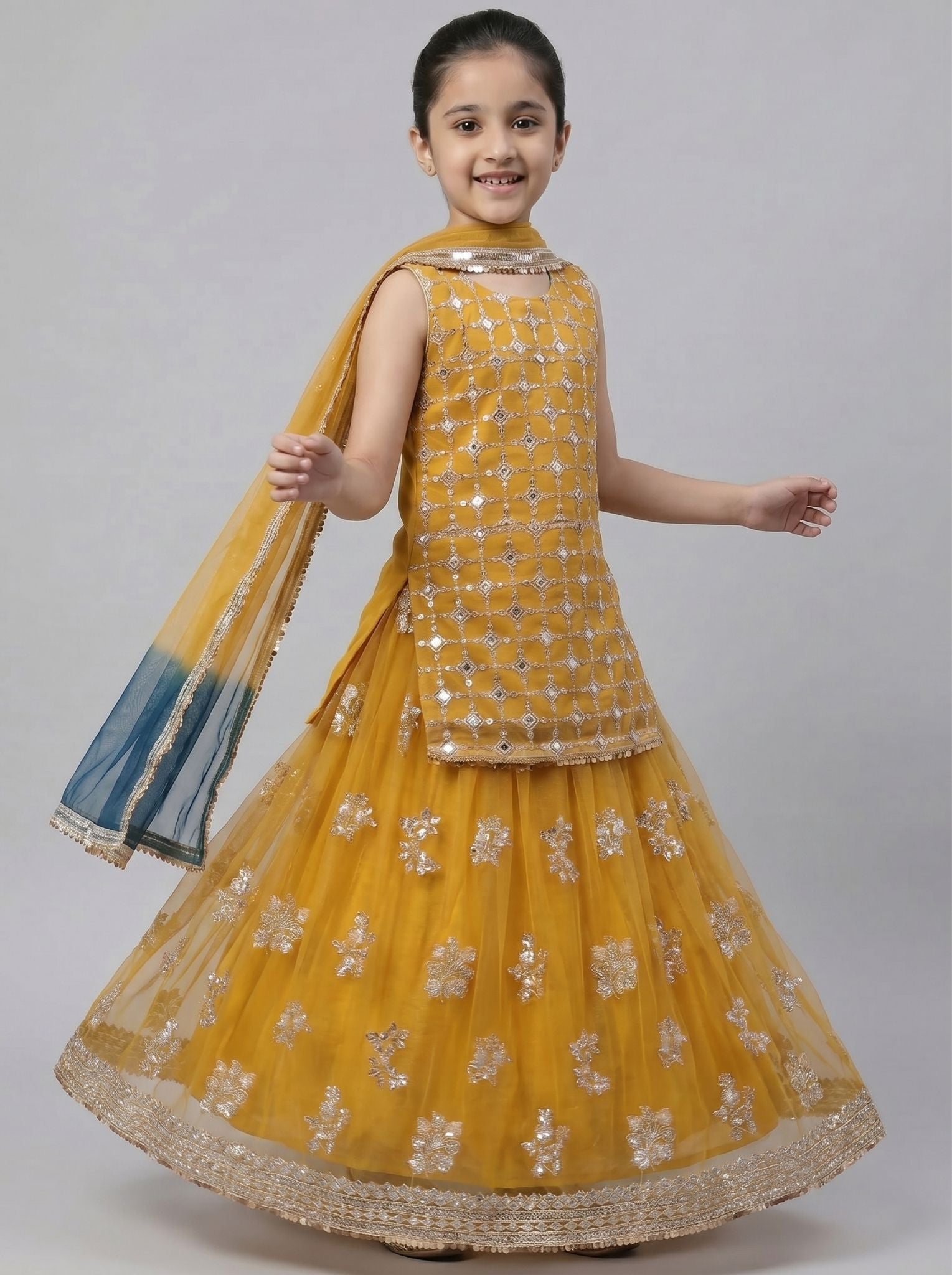 3 pc cotton net Sharara